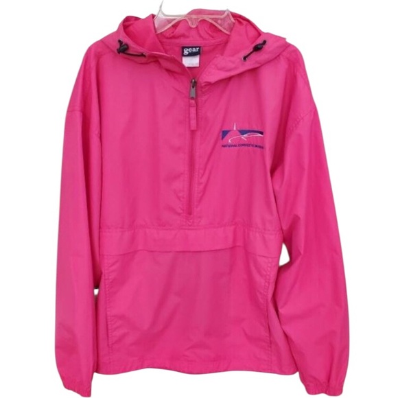 Jackets & Blazers - 2/$30 Corvette Museum Hot Pink Windbreaker with Front Pocket Sz S